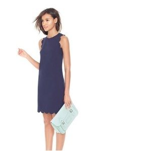 J.Crew Navy Blue Scalloped Women Cocktail Dress
